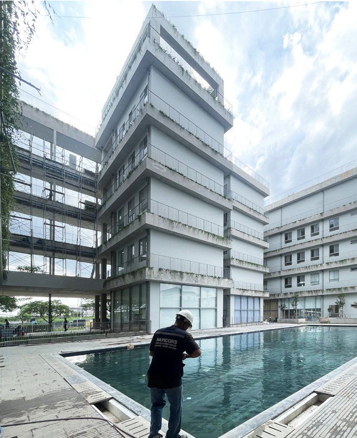 Khối nhà nhìn từ sân trong